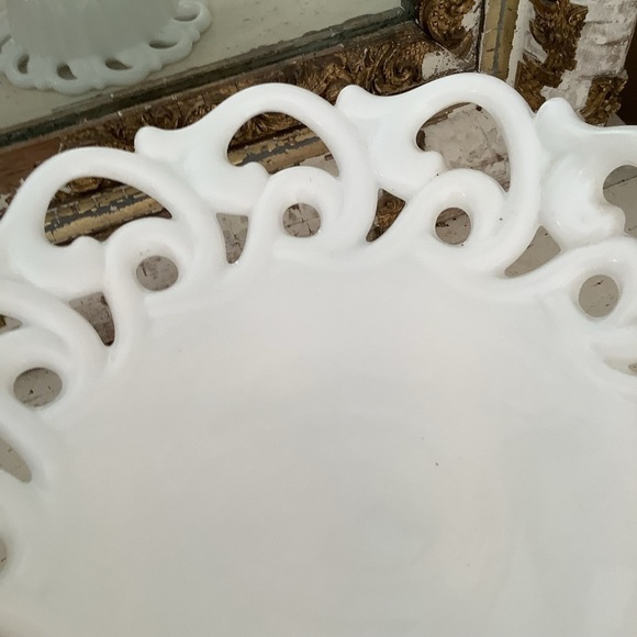 Vintage White Milk Glass Compote Stand - Picture 8 of 9